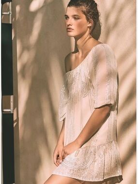 CAROLINA K By Anthropologie Sequined Beaded Sands Charo Swing Dress